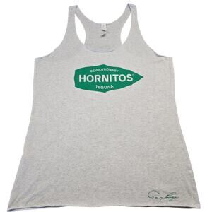 Hornitos Tequila Gray Heather Tank Graphic Logo Racerback Scoop Neck Women L Top